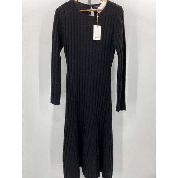 Quince Dresses & Skirts - Quince Womens Mongolian Cashmere Wide-Rib Midi Dress Black L